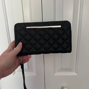 Steve Madden Quilted Black Leather Wallet